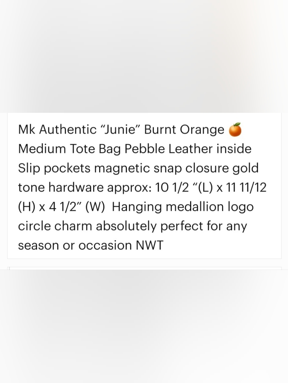 Michael Kors Orange Leather Tote Bag - Picture 10 of 10